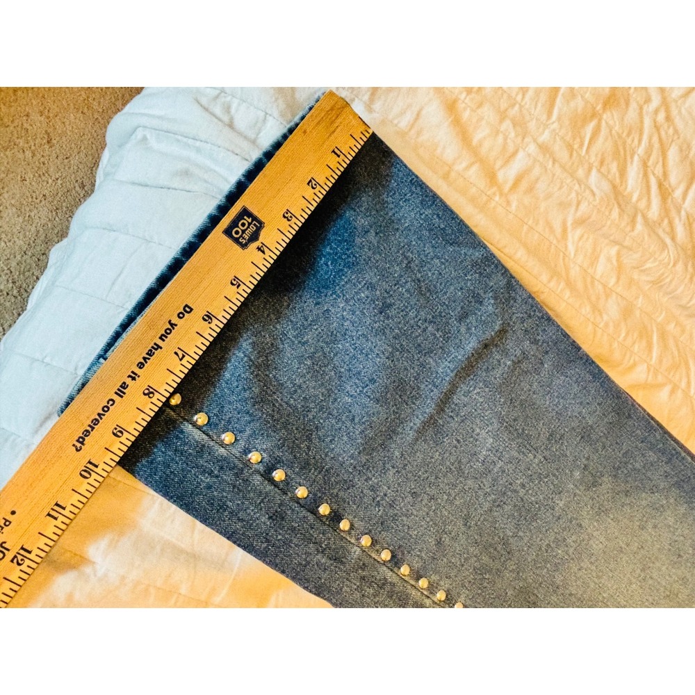 Cali 1850 Womens Studded Wide Leg Jeans‎ Medium Wash Blue Denim Size 1 NEW - Picture 9 of 9